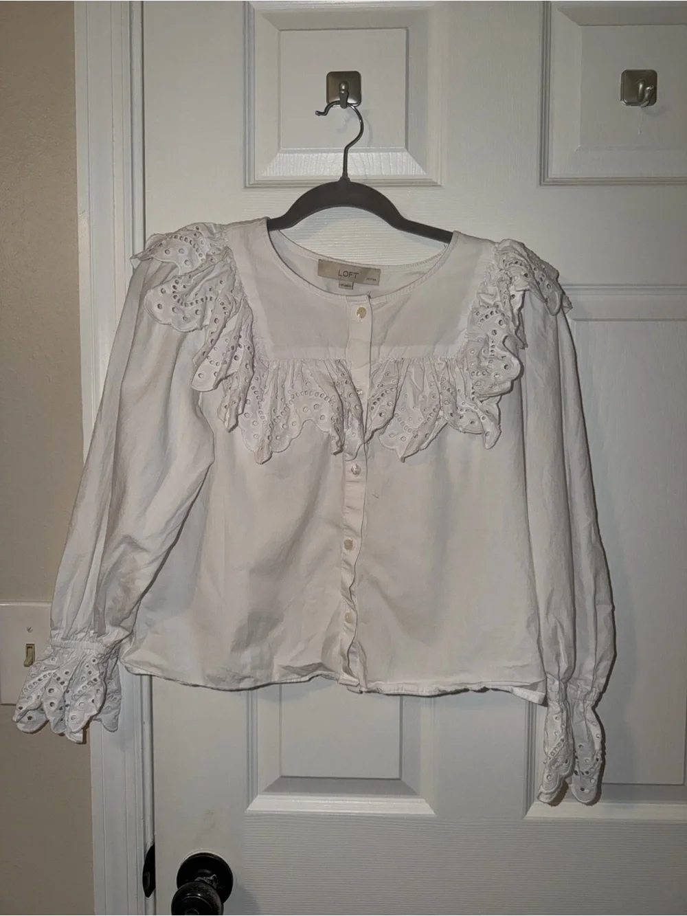 LOFT Broderie Ruffle Blouse - Picture 5 of 5